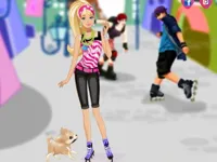 image bg Barbie on roller skates