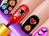 Glow Halloween Nails Game image