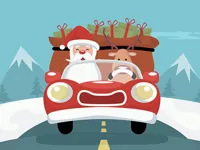 Santa Giving Presents Jigsaw image