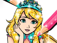 Princess Coloring Book Glitter image