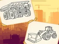 image bg Construction Trucks Coloring
